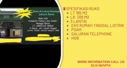 DIJUAL RUKO 3 LANTAI