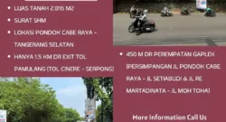 Dijual Tanah daerah pondok cabe